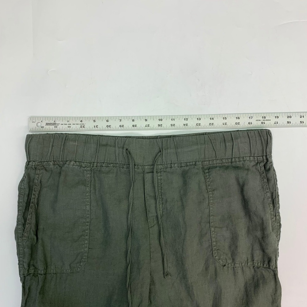 Caslon Womens Olive Green 100% Linen Blend Drawstring‎ Jogger Pants Size L - Picture 10 of 13